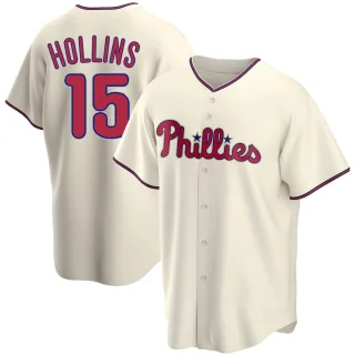 Men's Replica Cream Dave Hollins Philadelphia Phillies Alternate Jersey