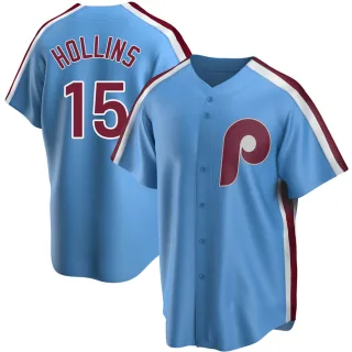 Men's Replica Light Blue Dave Hollins Philadelphia Phillies Road Cooperstown Collection Jersey