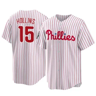 Men's Replica White Dave Hollins Philadelphia Phillies 2022 World Series Home Jersey