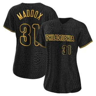 Women's Authentic Black Garry Maddox Philadelphia Phillies Snake Skin City Jersey