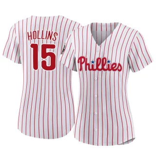 Women's Authentic White Dave Hollins Philadelphia Phillies 2022 World Series Home Jersey