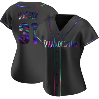 Women's Replica Black Holographic Garry Maddox Philadelphia Phillies Alternate Jersey