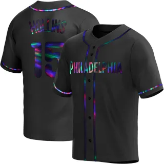 Youth Replica Black Holographic Dave Hollins Philadelphia Phillies Alternate Jersey