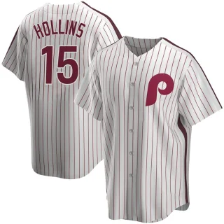 Youth Replica White Dave Hollins Philadelphia Phillies Home Cooperstown Collection Jersey